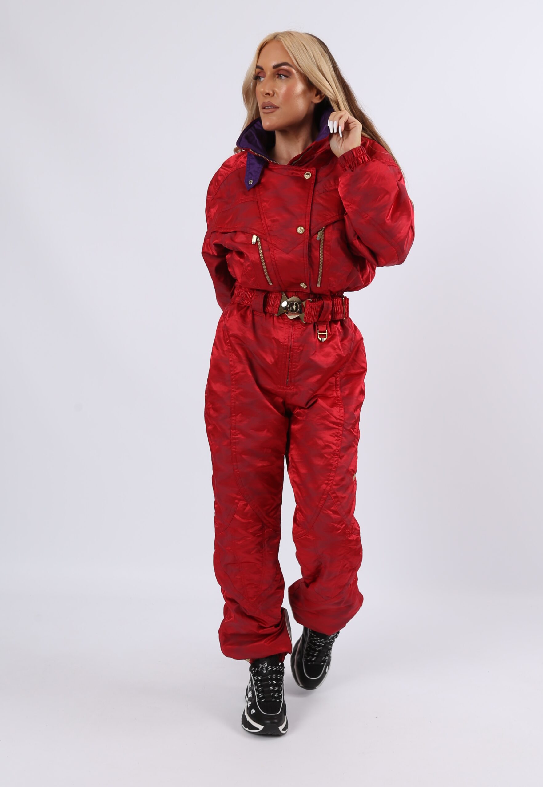 Vintage Y2K DESCENTE Full Ski Suit UK 12 M A0D JoJo Ski