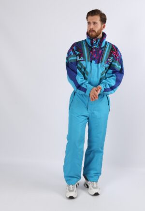Vintage 90's FILA 'Team Italia' Full Ski Suit UK L / XL 44" Chest (7TA)