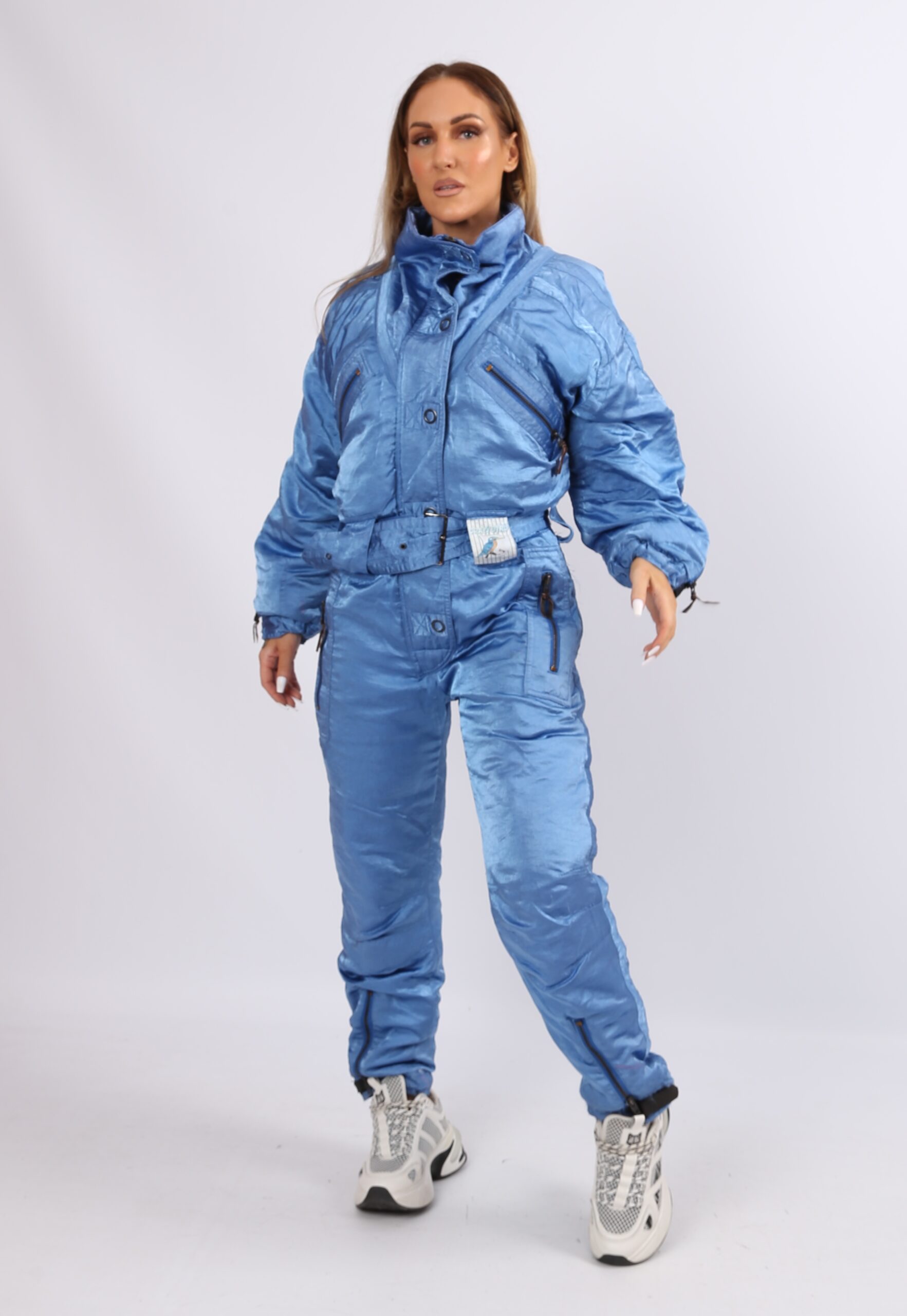 Vintage Ski Suit 80 s CRAZY BIRD UK 10 12 S M SHORT LENGTH 62O JoJo Ski