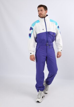 Vintage 2-Piece Ski Suit Salopettes & Jacket 80’s STEINEBRONN UK S 36 -38″ Chest (8BG)