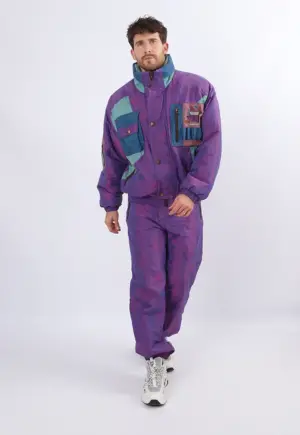 Vintage 2-Piece Ski Suit 90's FIRE STYLES UK L/XL 44" (1FZ)