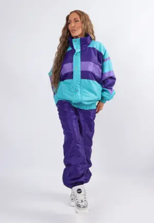 Vintage 2-Piece Ski & Snowboard Jacket & Pants 80's UK 10 - 12 S / M (27L)