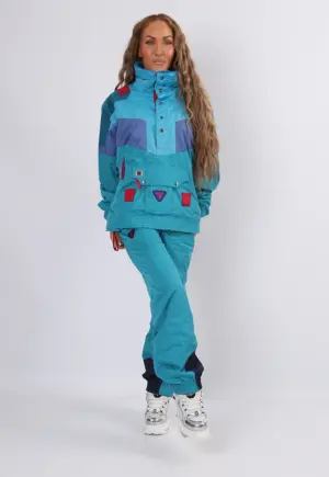 Vintage 2-Piece Ski & Snowboard Jacket & Pants 90's DEGRE 7 UK 8 - 10 XS / S (27Q)